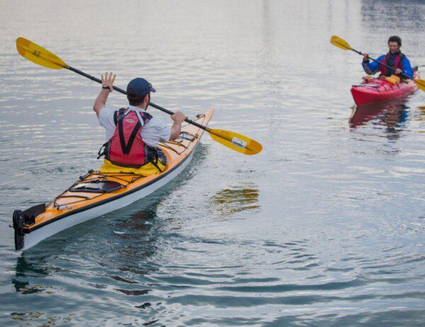 sea trek holding a paddle correctly
