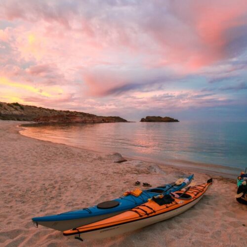 sunset while sea kayaking baja sunset while sea kayaking baja