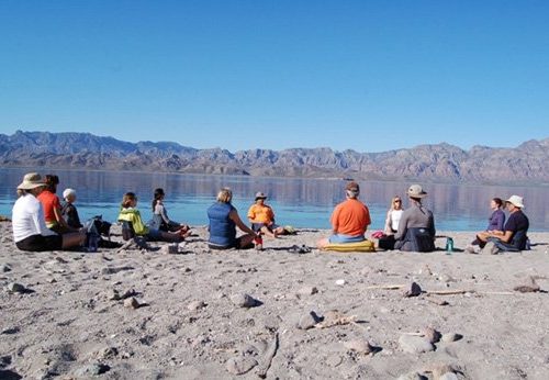 circle_meditation circle meditation on a beach in baja