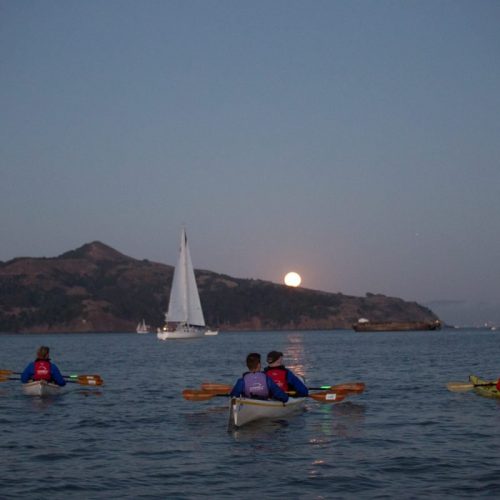 kayaking under a full moon in the San Francisco Bay kayaking under a full moon in the San Francisco Bay